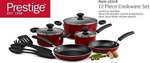 12-Piece Non-Stick Cookware Set Red/Black set